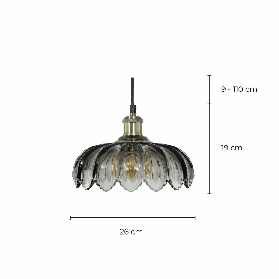 Suspension fleur en verre Ø26 cm, Pétale