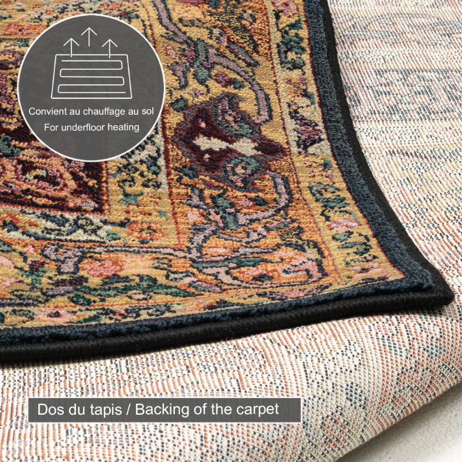 Tapis tissé au design oriental dans des couleurs chaudes - Gabiro