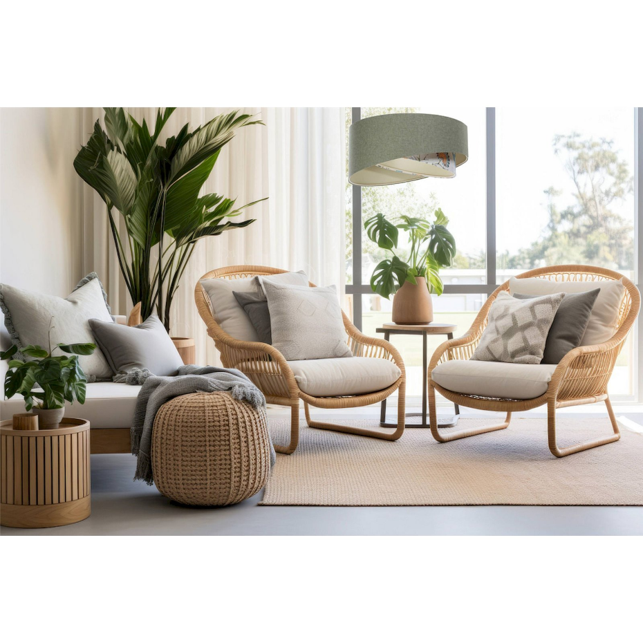 Suspension ronde en tissu style bohème Boho