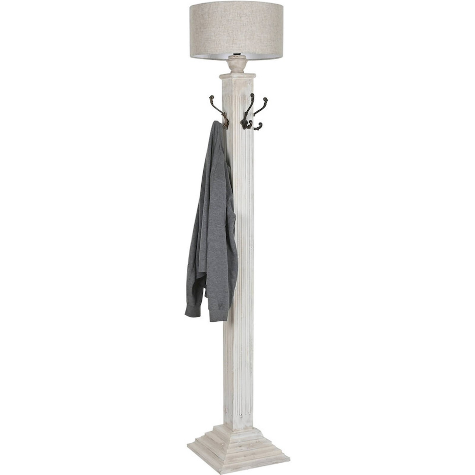Lampadaire en bois avec porte-manteau style traditionnel Tradicional