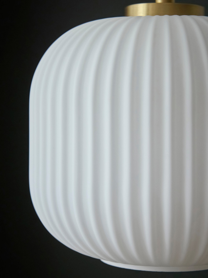 Lampadaire Arsène en métal et verre strié
