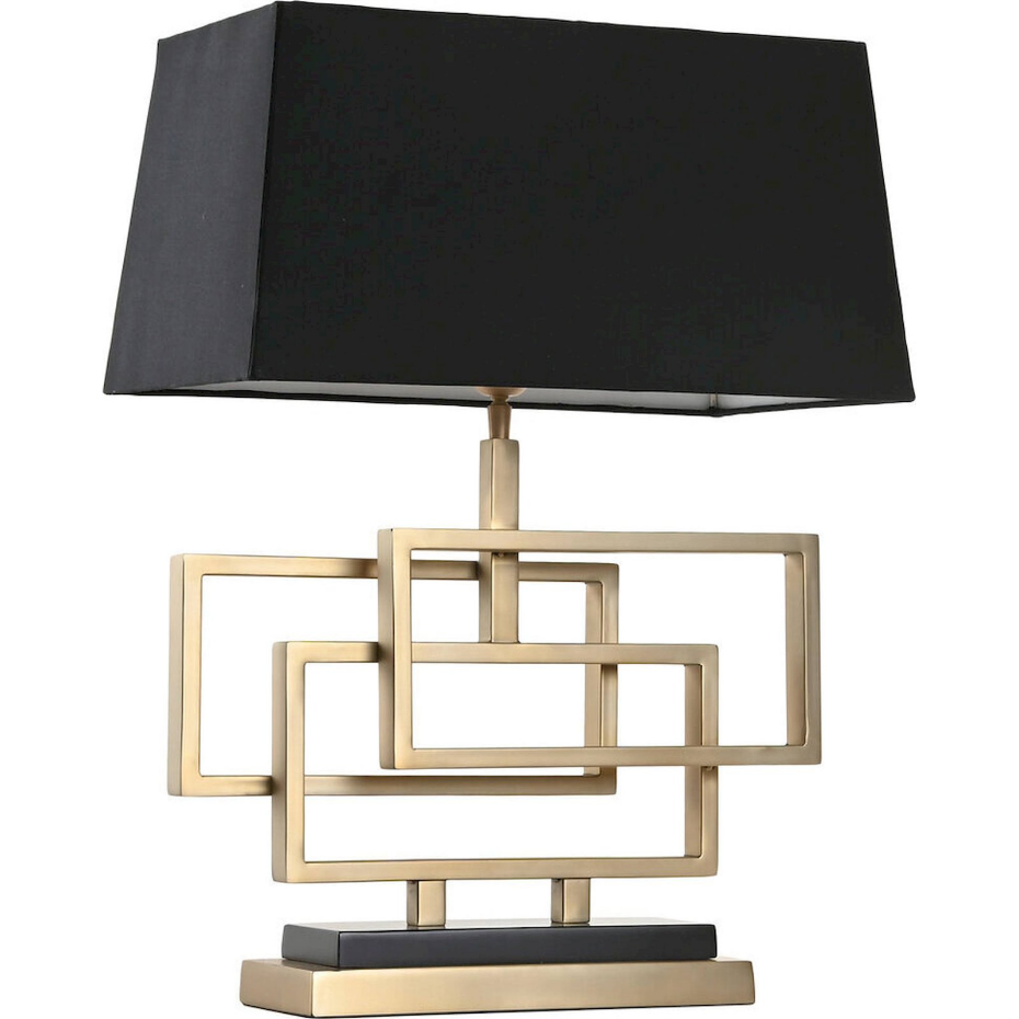 Lampe de table en acier patiné forme rectangulaire Item Home India Lamps 1c25