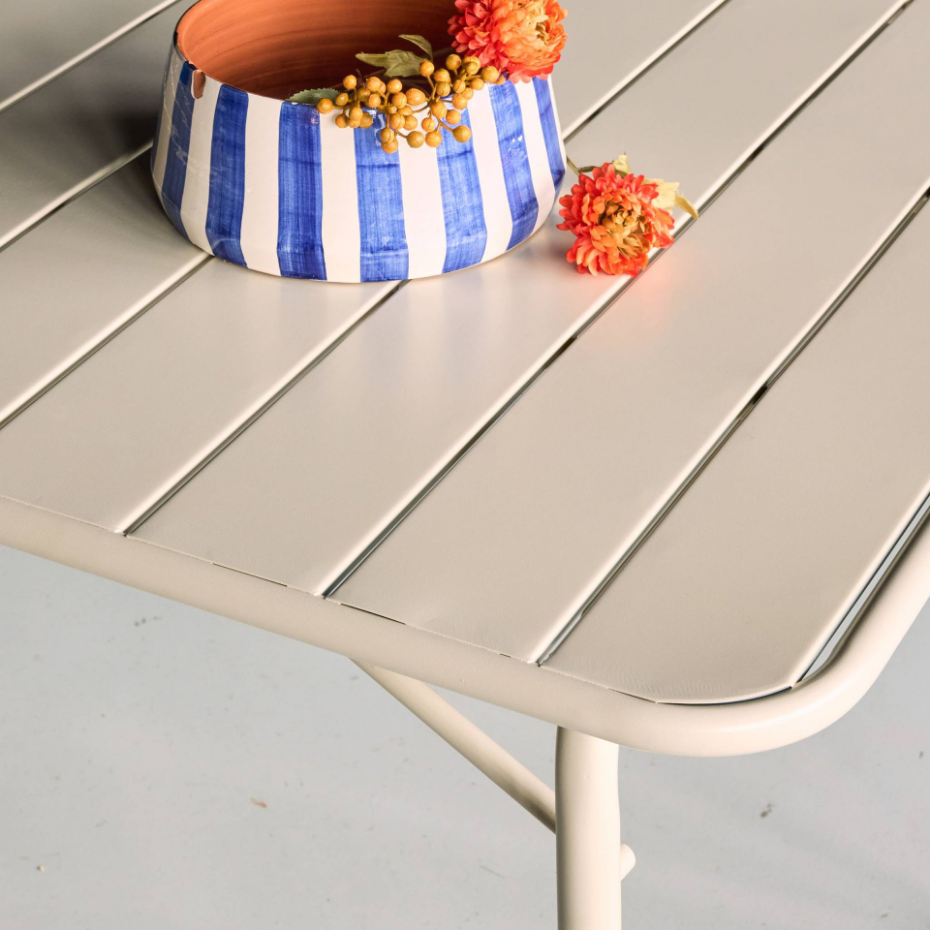 Table de jardin pliante métal + 6 assises AMÉLIA