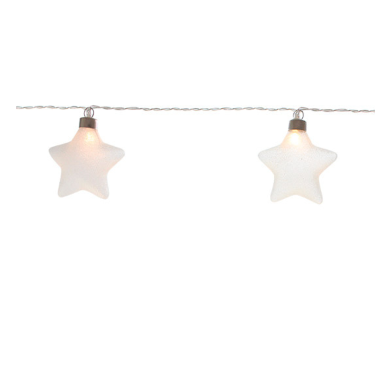 Guirlande Led 10 étoiles Verre Givre Deco 2.5 M