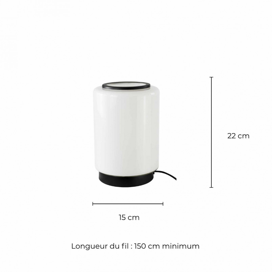 Lampe à poser en verre & métal, TEORA
