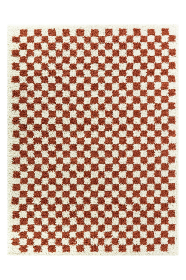 Tapis damier poils longs doux et volumineux CHECKERS
