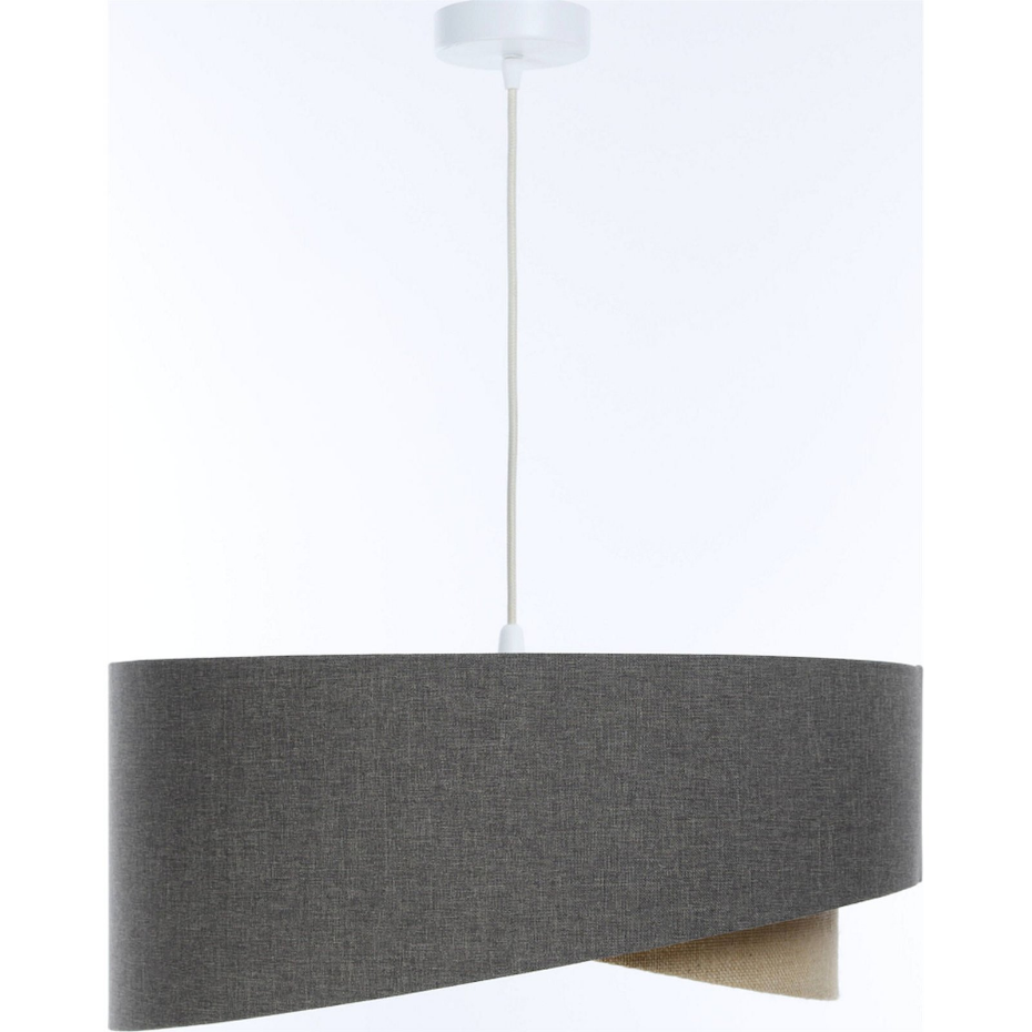 Suspension ronde en tissu et chanvre Boho