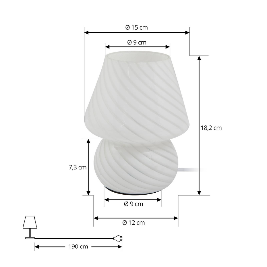Lampe à poser en verre moderne, Andriana