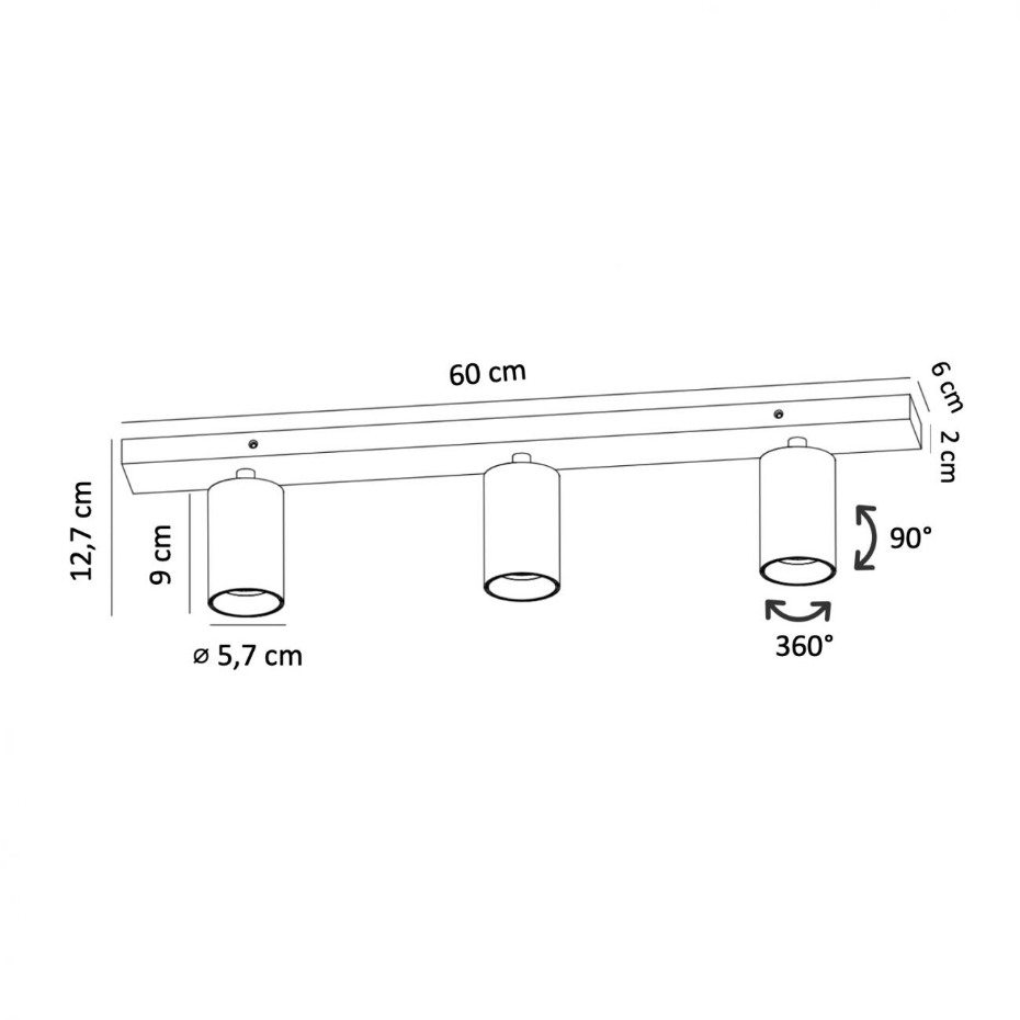Plafonnier Design Triple Projecteurs - RENZO