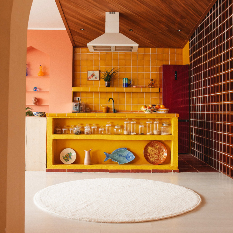 Tapis rond en laine Silhouettes