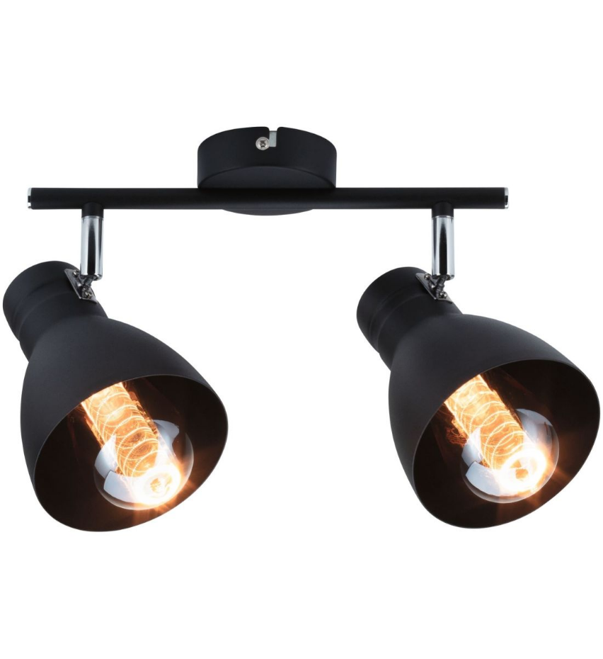 Spot réglette 2 lumières davy noir 2x20w