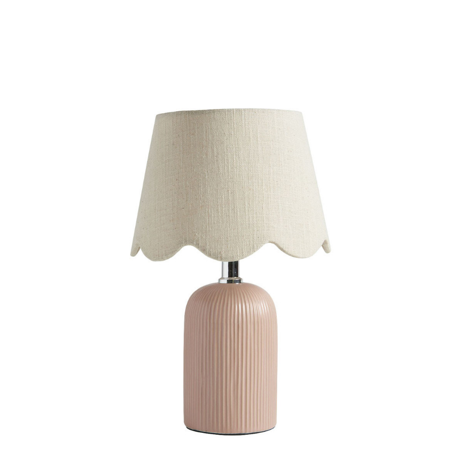 Lampe Sibylle en céramique abat-jour en lin