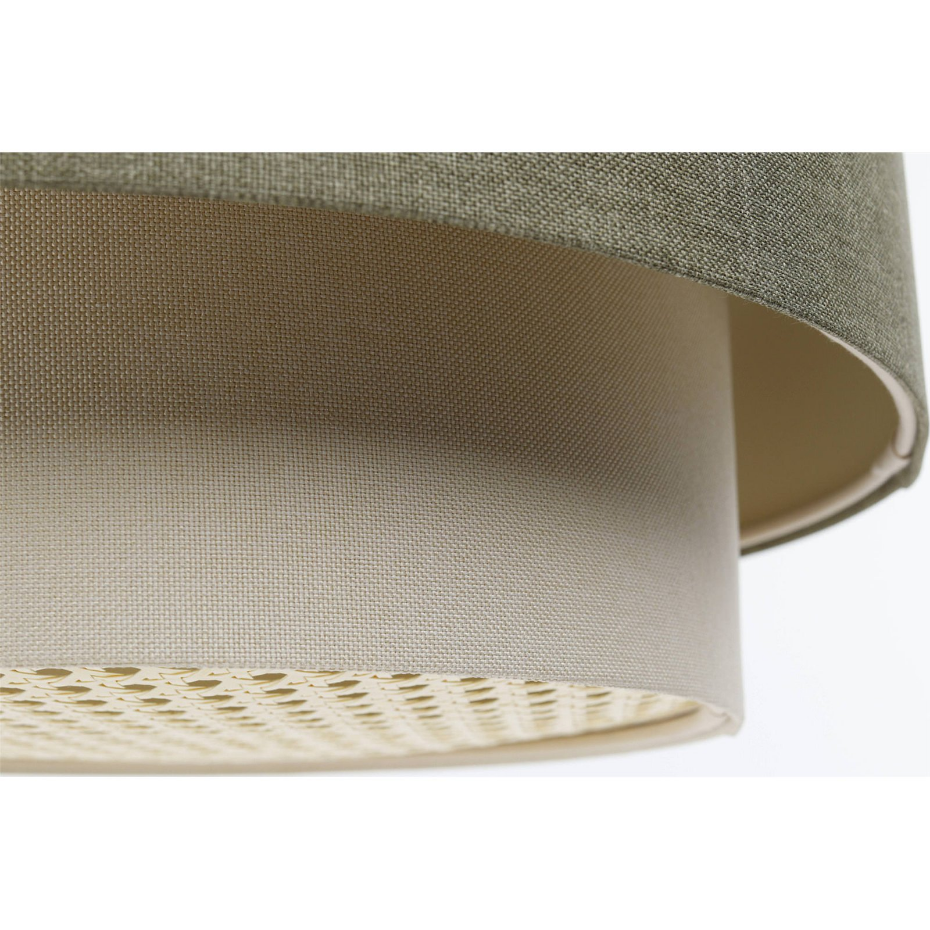 Suspension ronde en tissu et rotin Boho Elegant