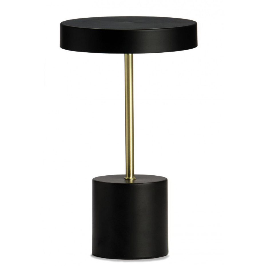 Lampe à poser vintage métal noir et doré -18x18x30cm