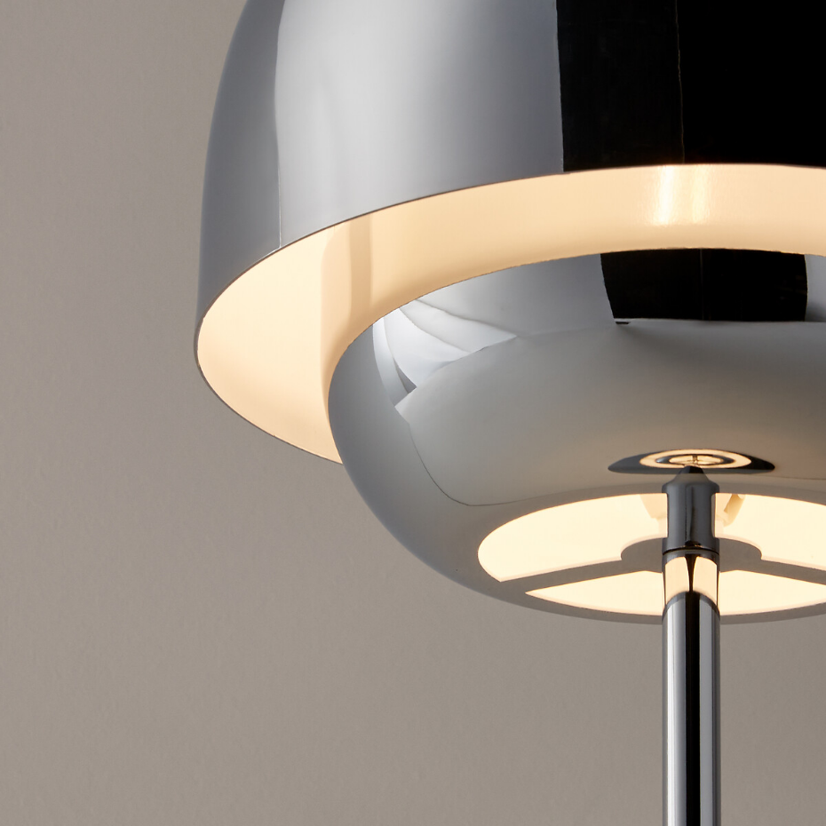 Lampe à poser en métal fer chrome, Kinoko