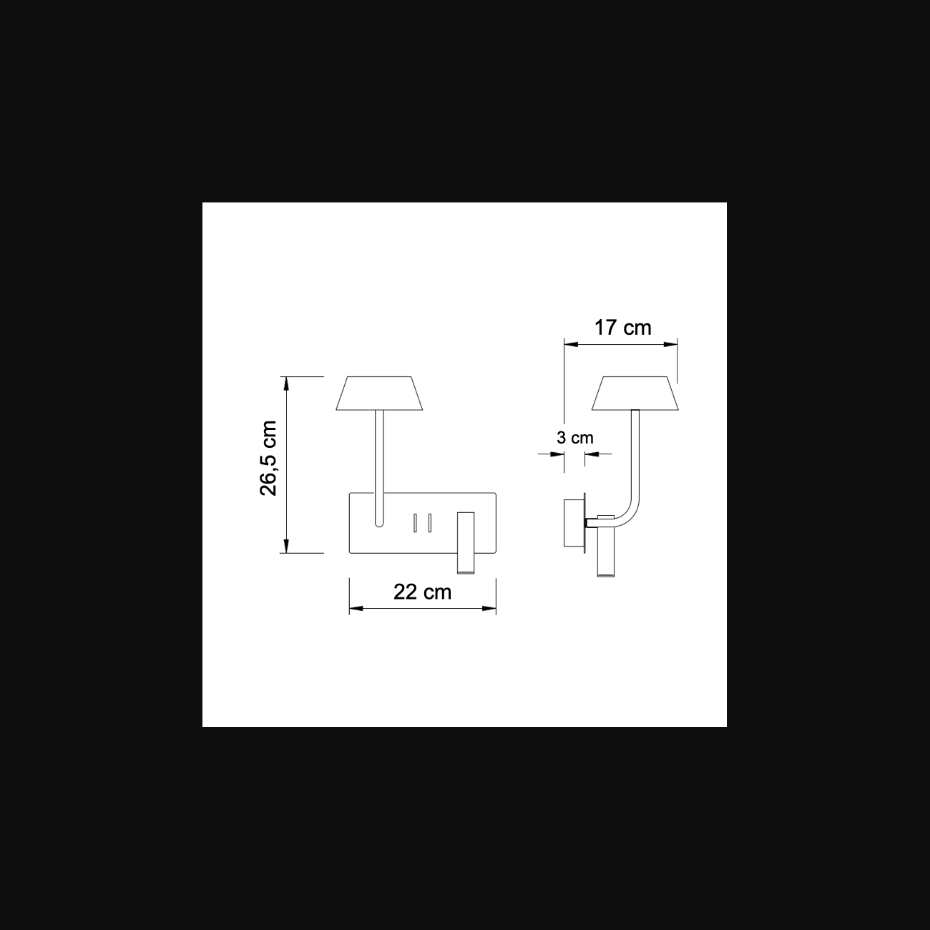 Applique liseuse double interrupteur - FABRO