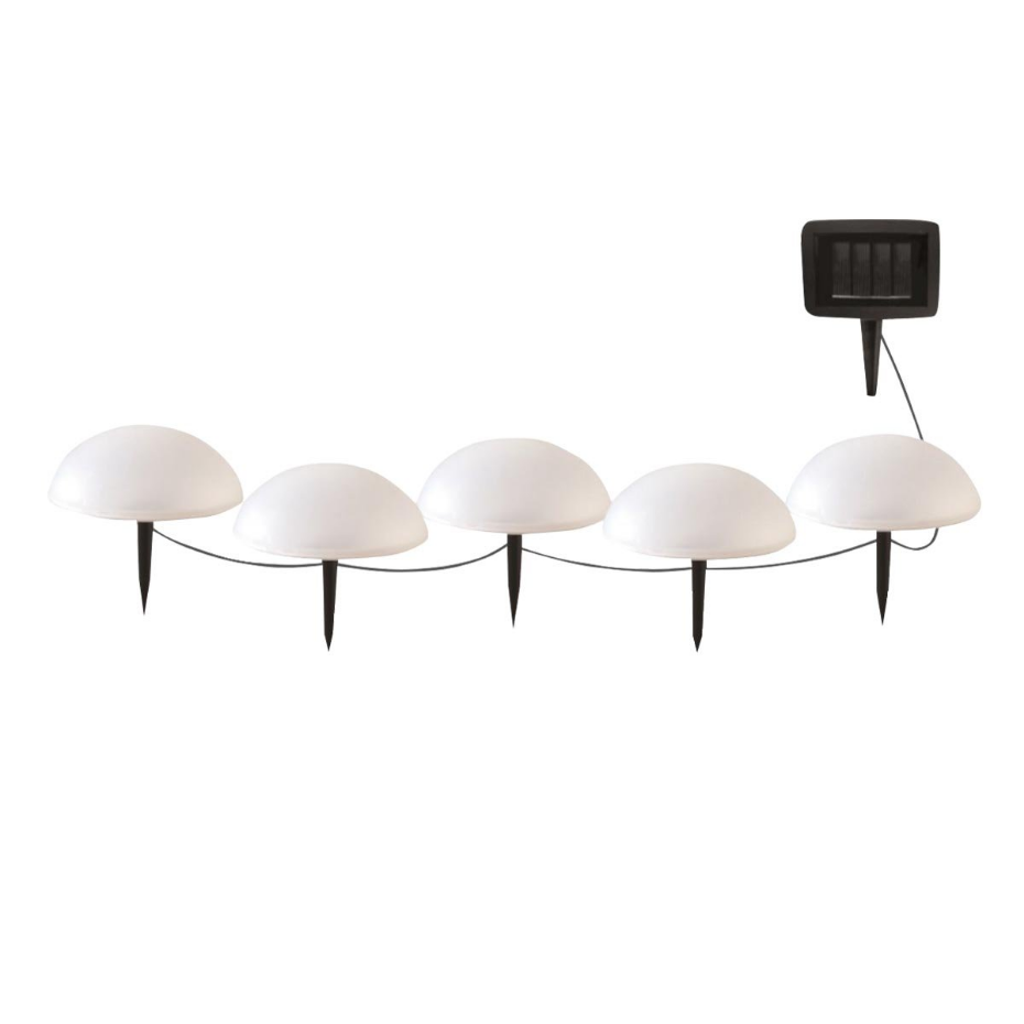 5 Demi boules solaires à piquer HALF MOON ∅15cm