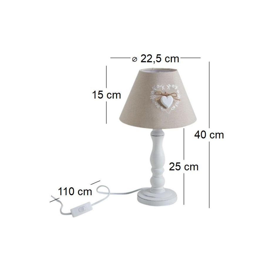 Lampe de chevet en bois Romantique