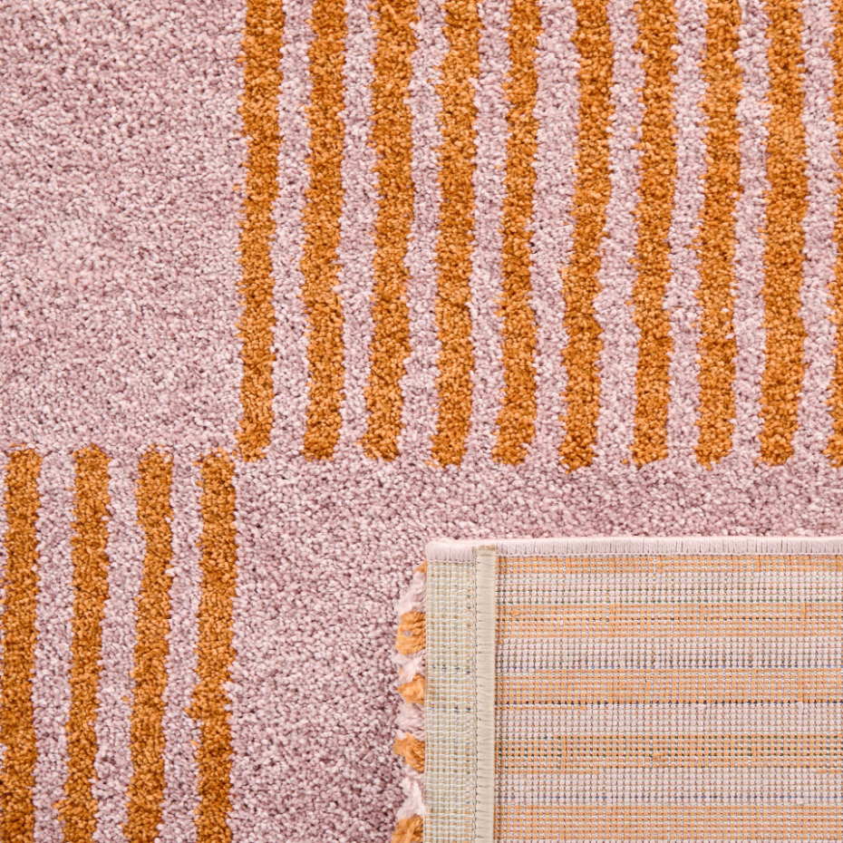 Tapis d'intérieur vintage à damier rayure GROOVY