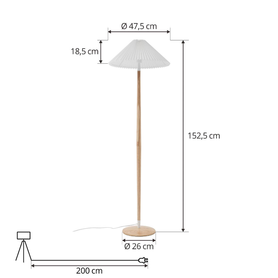 Lampadaire en bois scandinave, Ellorin