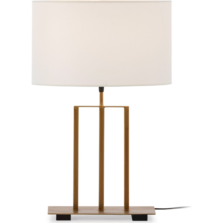Lampe de table en métal et bois  rectangulaire