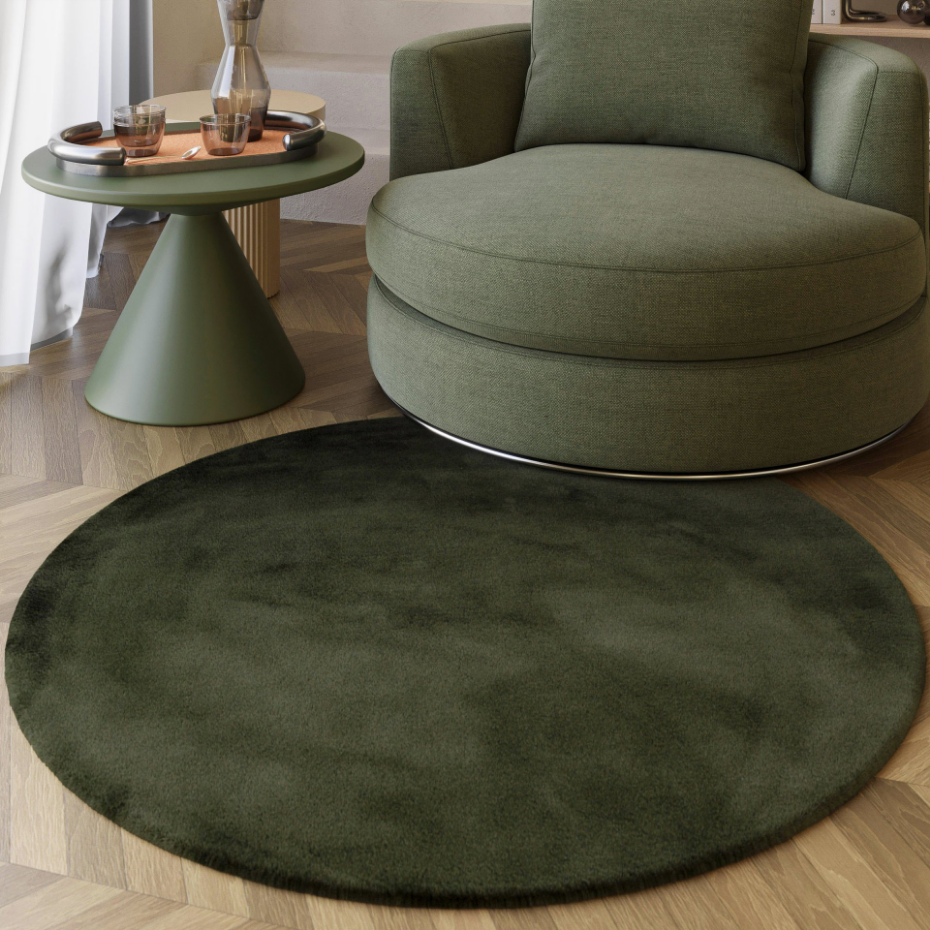Tapis rond très moelleux à poils longs ,  Alice