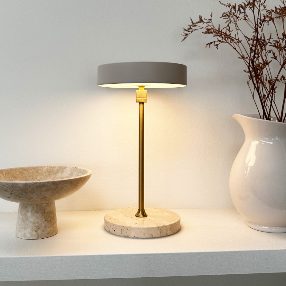 Lampe à poser LED MOONLIGHT noir, marbre