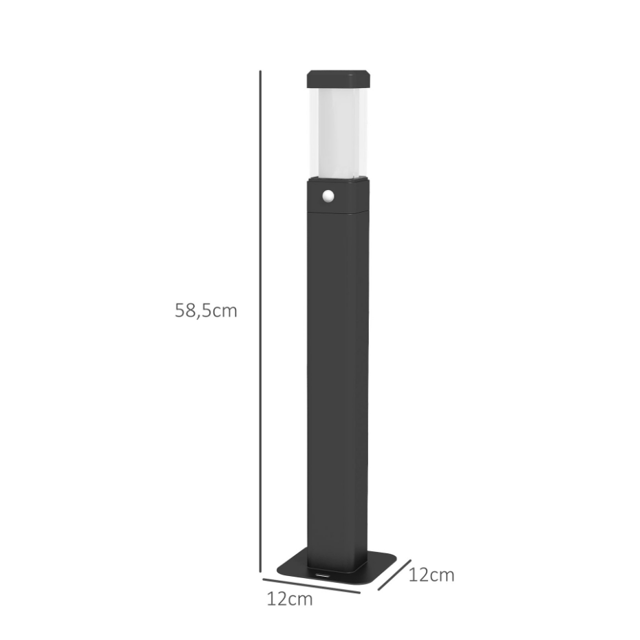Lot de 2 lampes d'extérieur - bornes lumineuses LED - alu noir