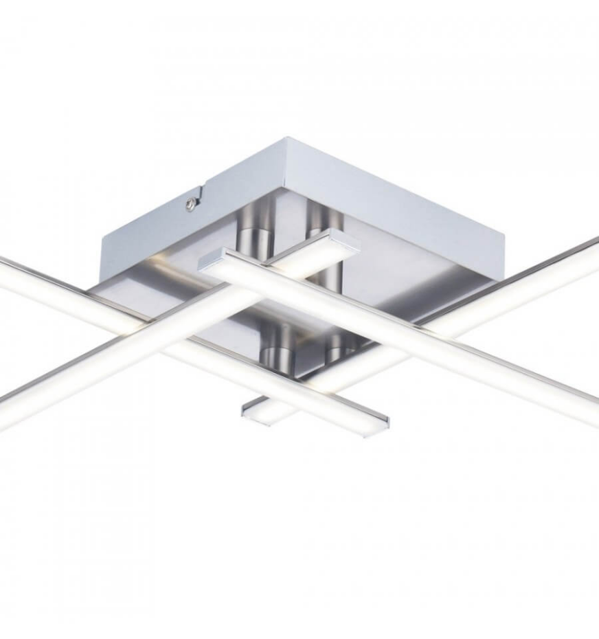 Plafonnier LED 4 bras nickel mat - YUNA