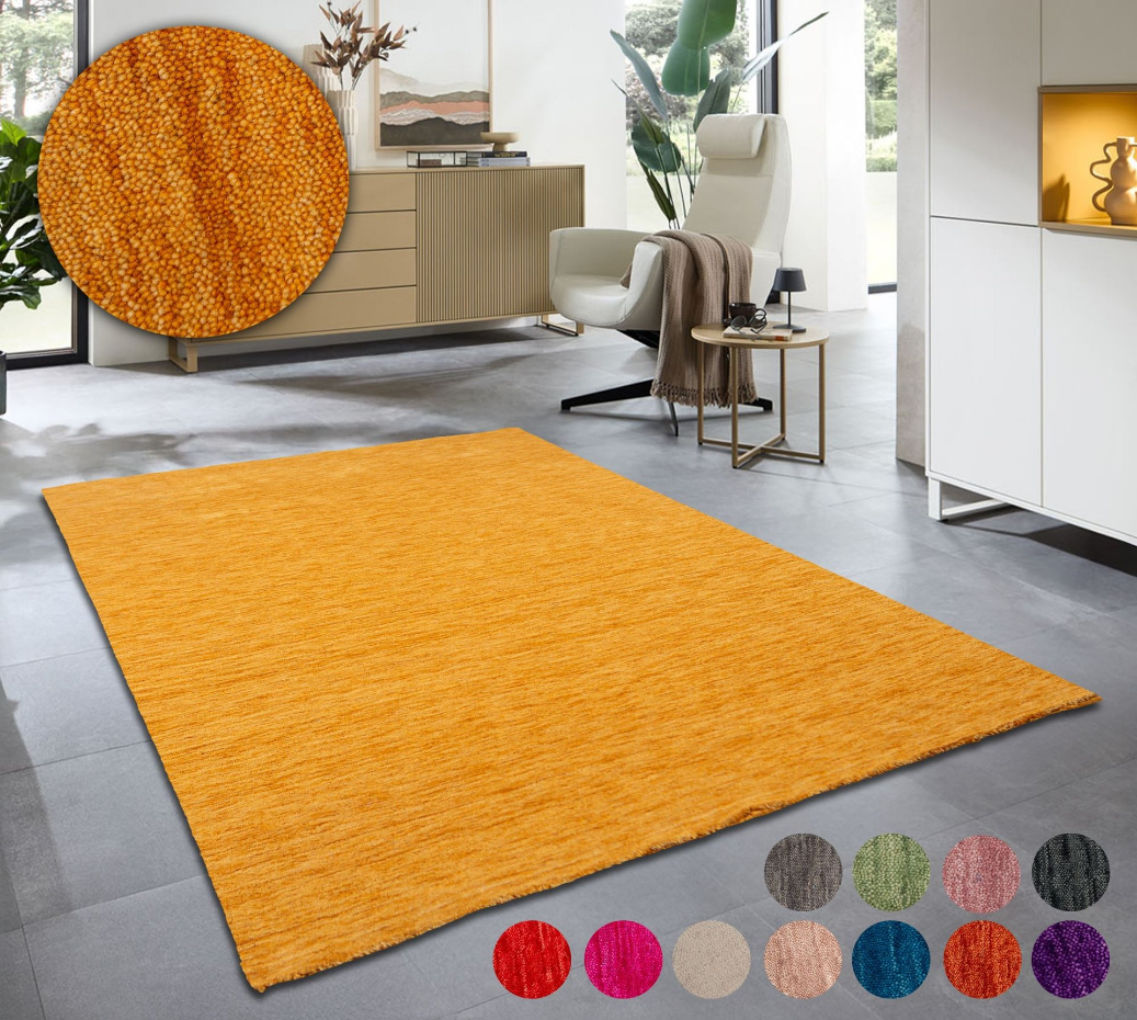 Tapis UNI en laine vierge tissé à la main agréable au toucher