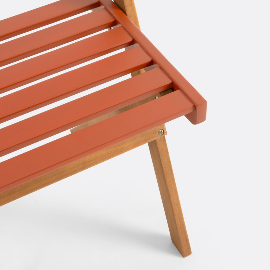 Ensemble de jardin pliable, 3 pièces, en acacia, DUDENA