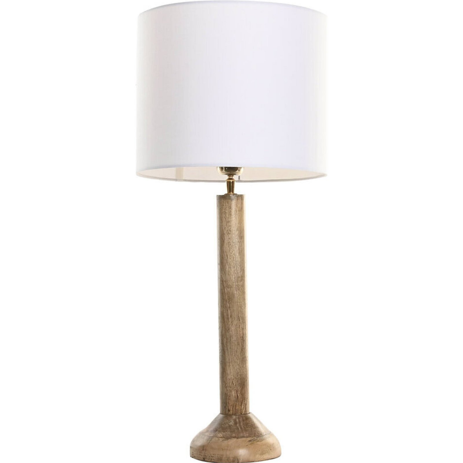 Lampe de table ronde en bois de manguier Sixties