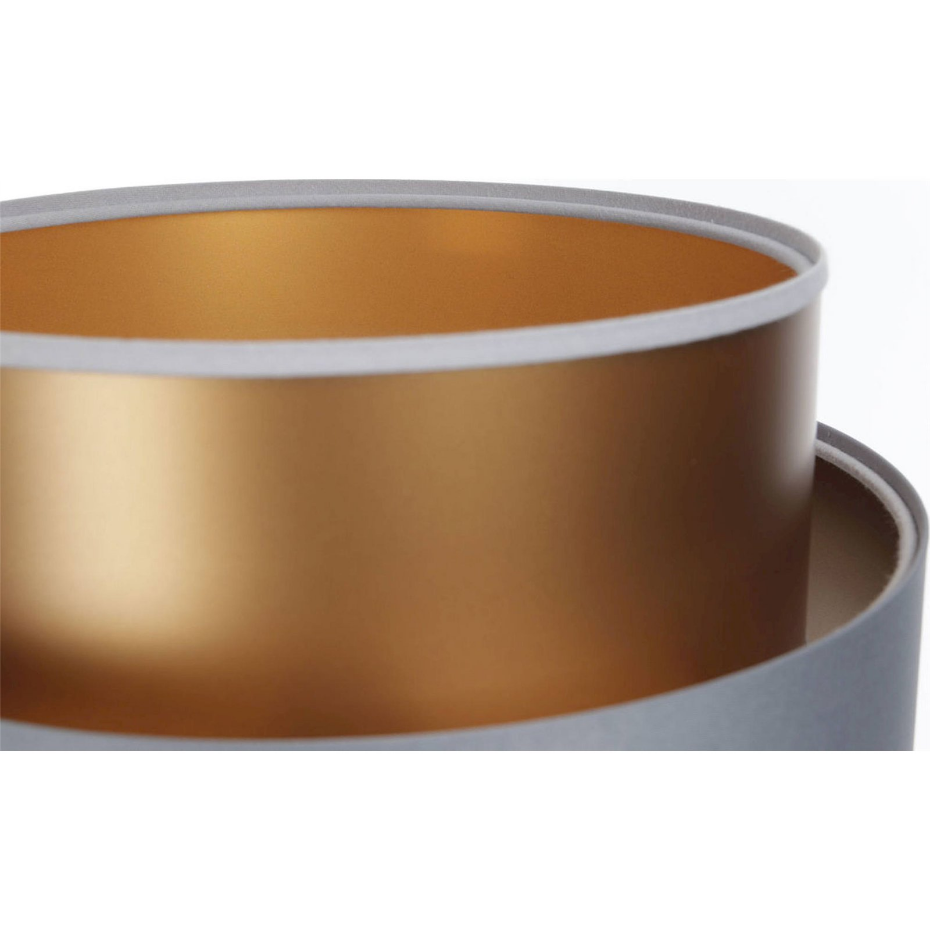 Lampe à poser en tissu rond effet cuivre Duo ellegant