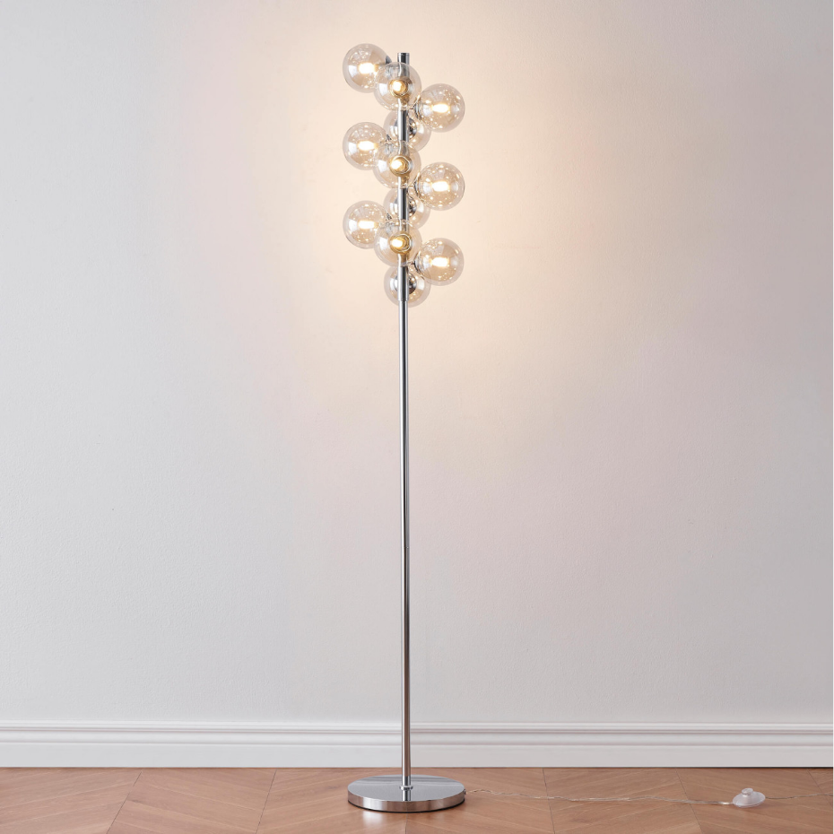 Lampadaire à 12 sphères en verre - AMBROSIA