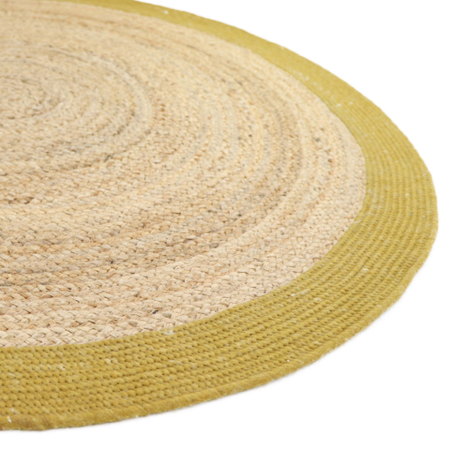 Tapis rond en jute et laine feutrée YHUKI