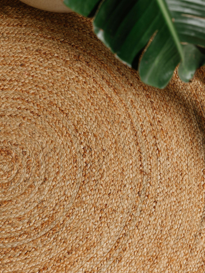 Tapis rond de jute tissé main JUTTA