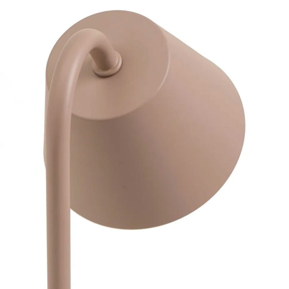 Lampe de bureau métal taupe LED sans fil 11x16x32cm