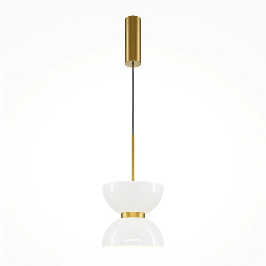 Suspension moderne métal/verre forme sablier ENID