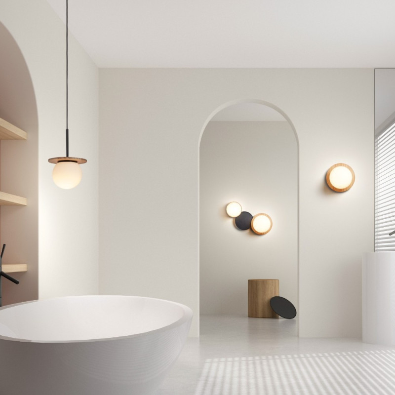 Applique salle de bain Floc bois clair IP44