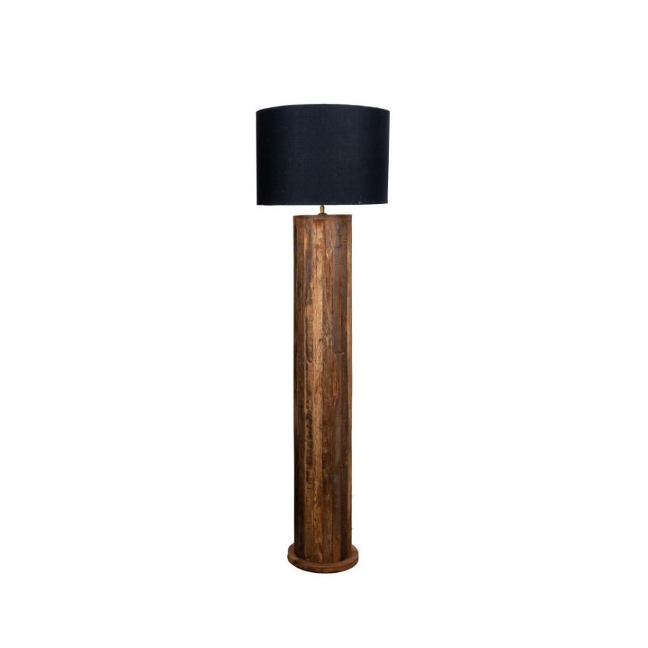 Pied de lampe en bois recyclé H130