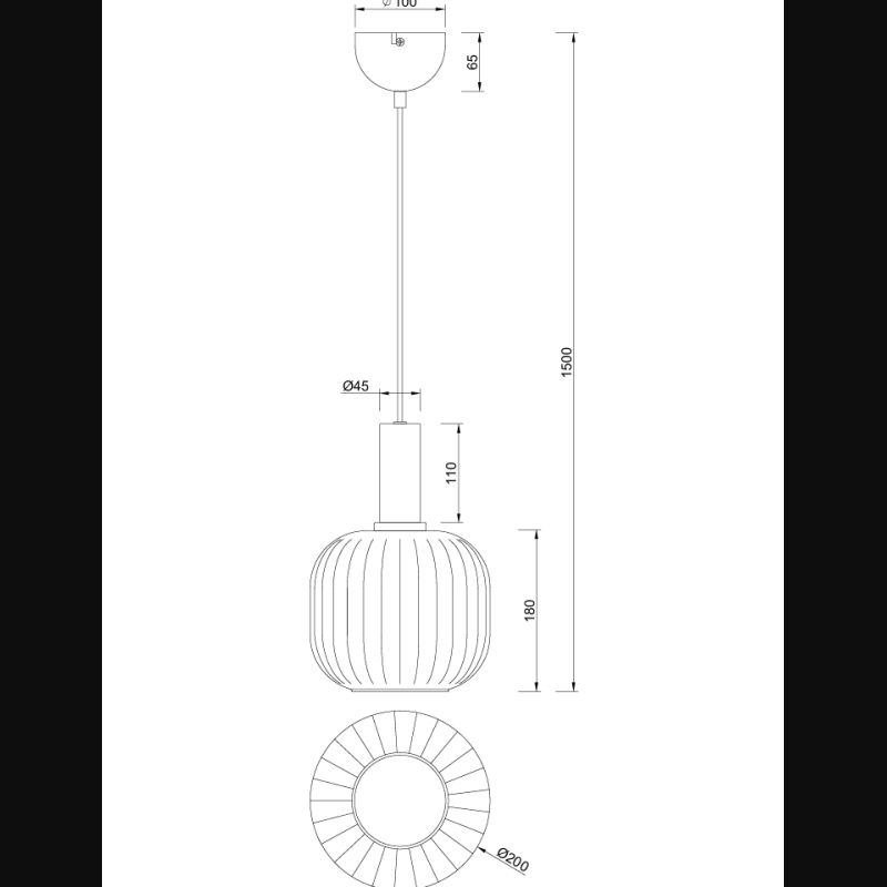Suspension en verre design, D.20 , DIVA