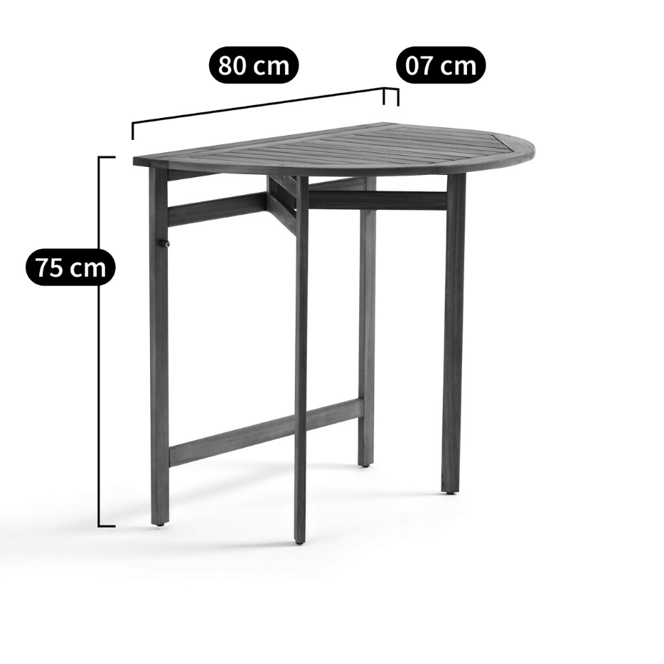 Set de balcon table + 2 chaises en acacia, Alata