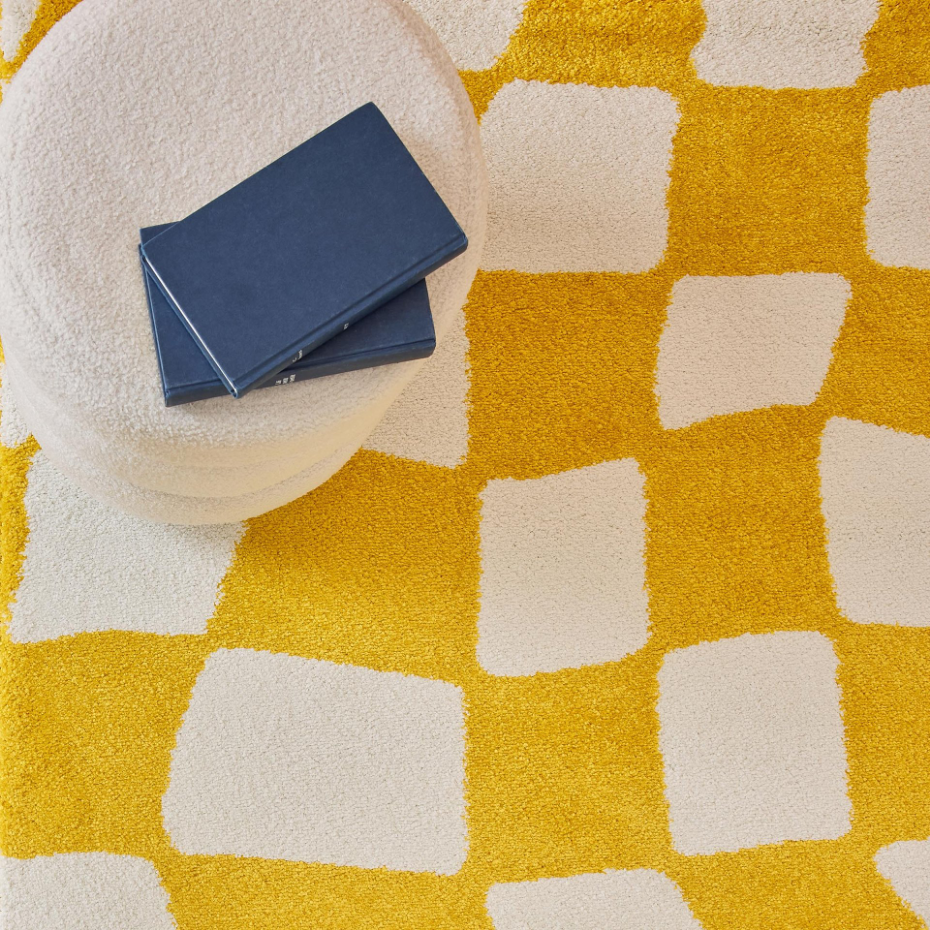 Tapis de salon vintage 70’s damier GROOVY