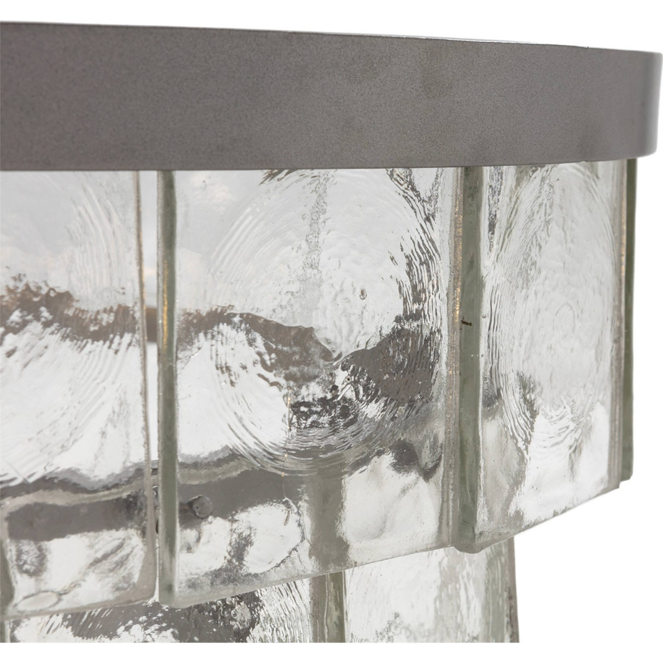 Suspension ronde en métal et verre fondu