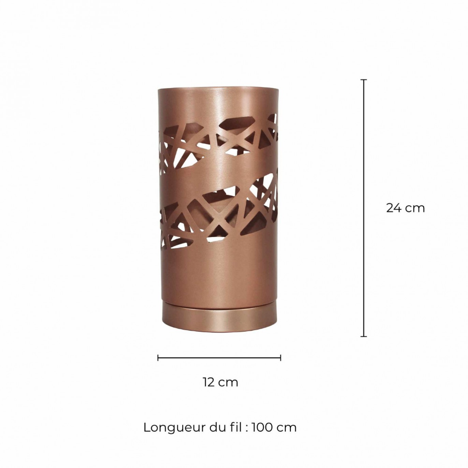 Lampe à poser en métal Ø12 cm, Quartz