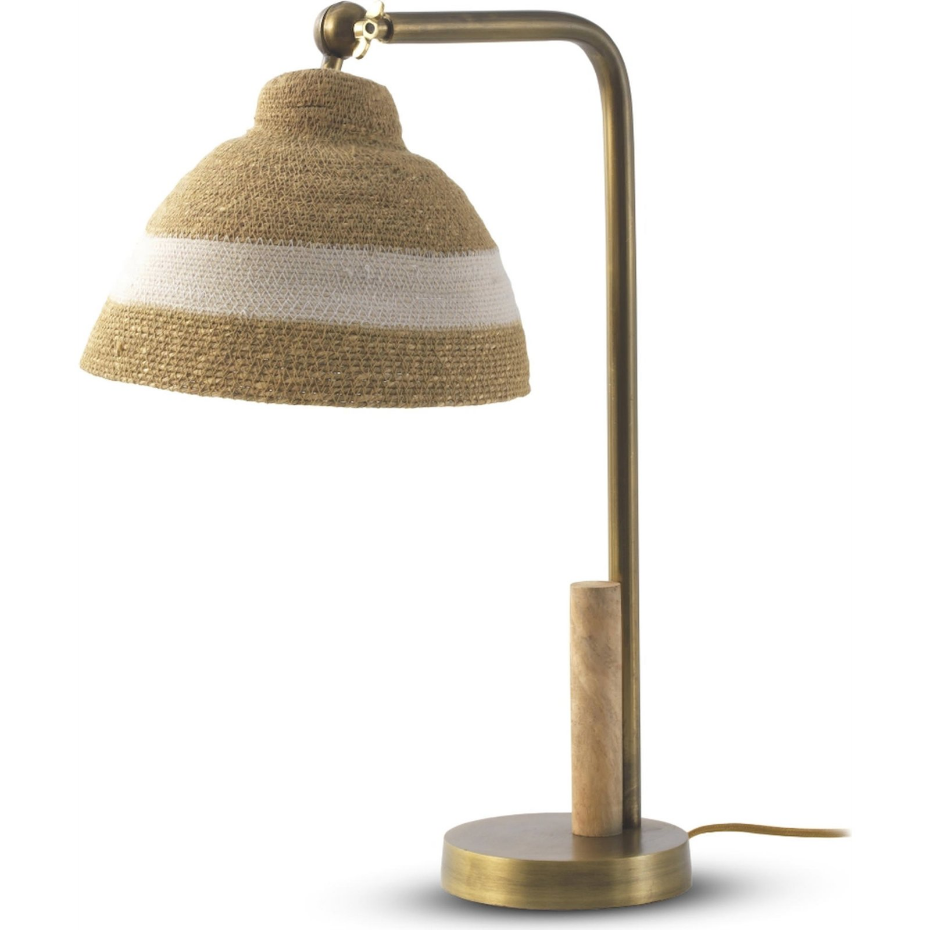 Lampe de table en métal avec abat-jour tressé