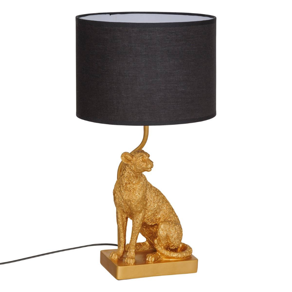 Lampe à poser léopard doré GEPI
