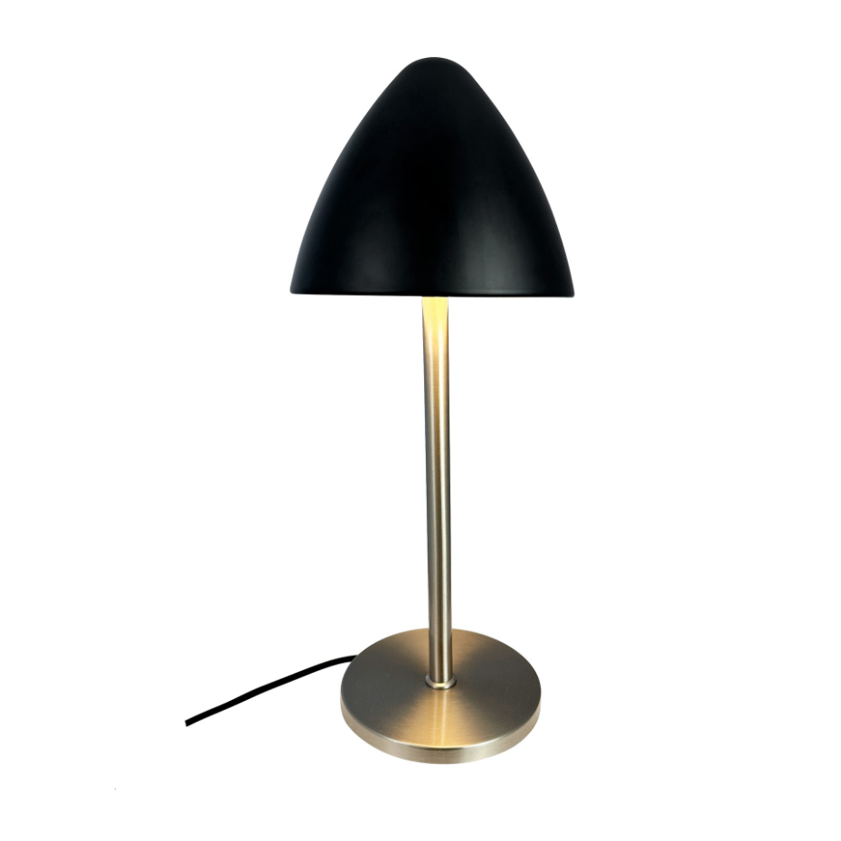 Lampe à poser en Métal, noir et laiton OULU