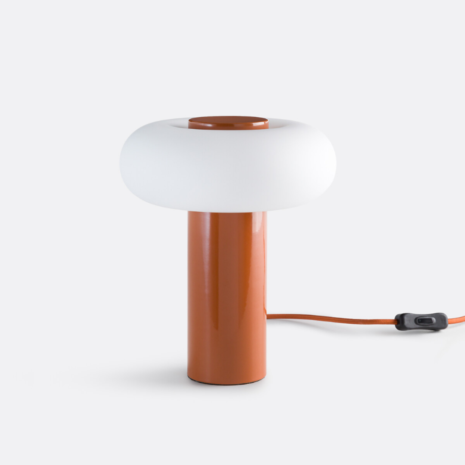 Lampe à poser métal fer et opaline H25,6 cm, Omer