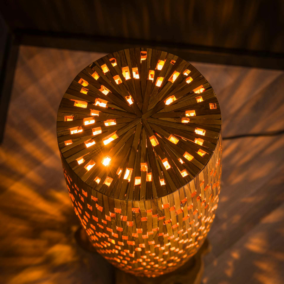 Lampadaire en bois de teck recyclé 145 cm JAVA